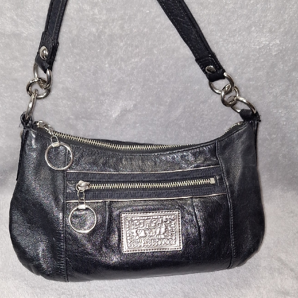 Coach Poppy Black Leather Bag